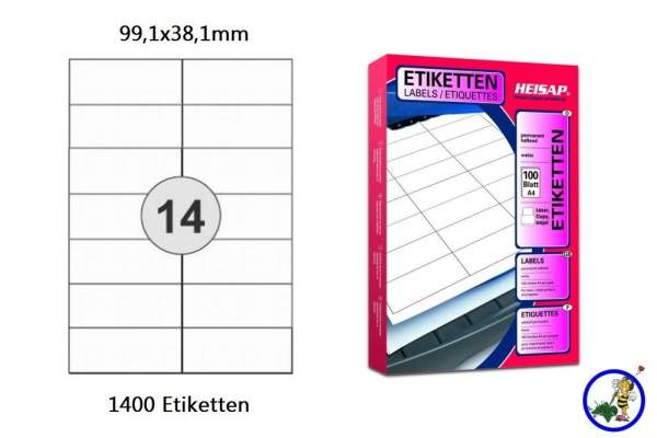 Papier-Etiketten 99,1x38,1mm DIN A4-günstig