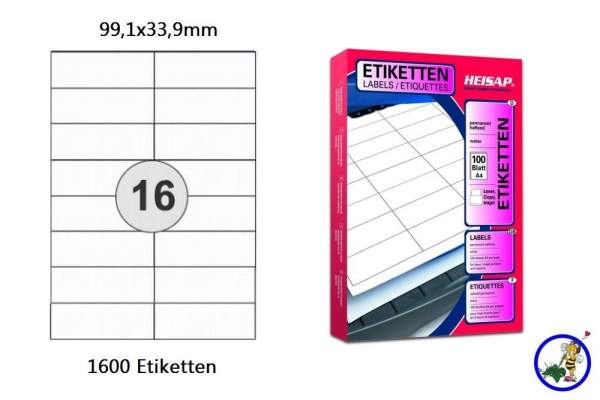 Papier-Etiketten 99,1x33,9mm DIN A4-günstig