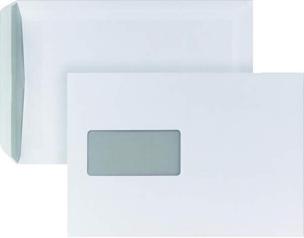 Briefumschläge C5 mit Fenster 90 g/m² weiß sk / 500 Stück